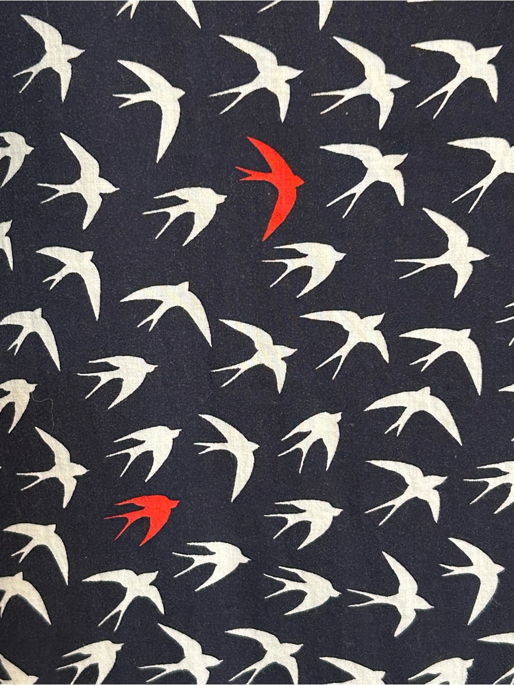 Maeve Navy Long-Sleeve Tee with White & Red Bird Motif Size 2 - Picture 5 of 11